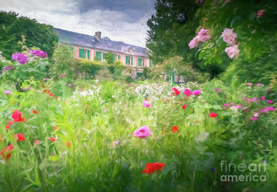 Field of Flowers in Giverny, France, Painterly Photograph by Liesl Walsh