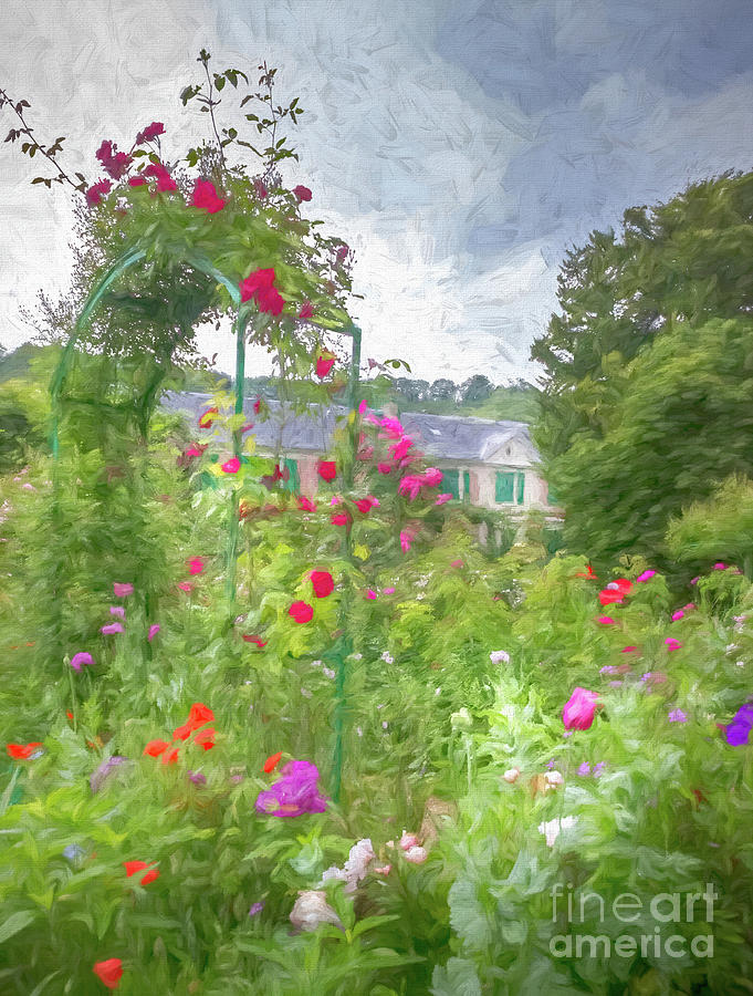 Field of Flowers in Monets Garden, Giverny, France, Painterly Photograph by Liesl Walsh