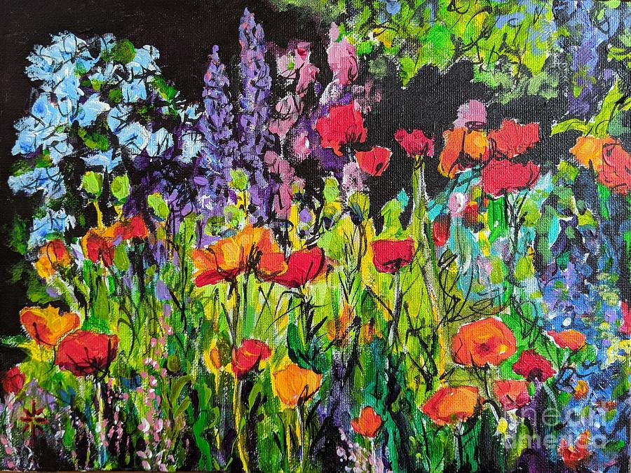 Field of Flowers Painting by Jodie Marie Anne Richardson Traugott          aka jm-ART