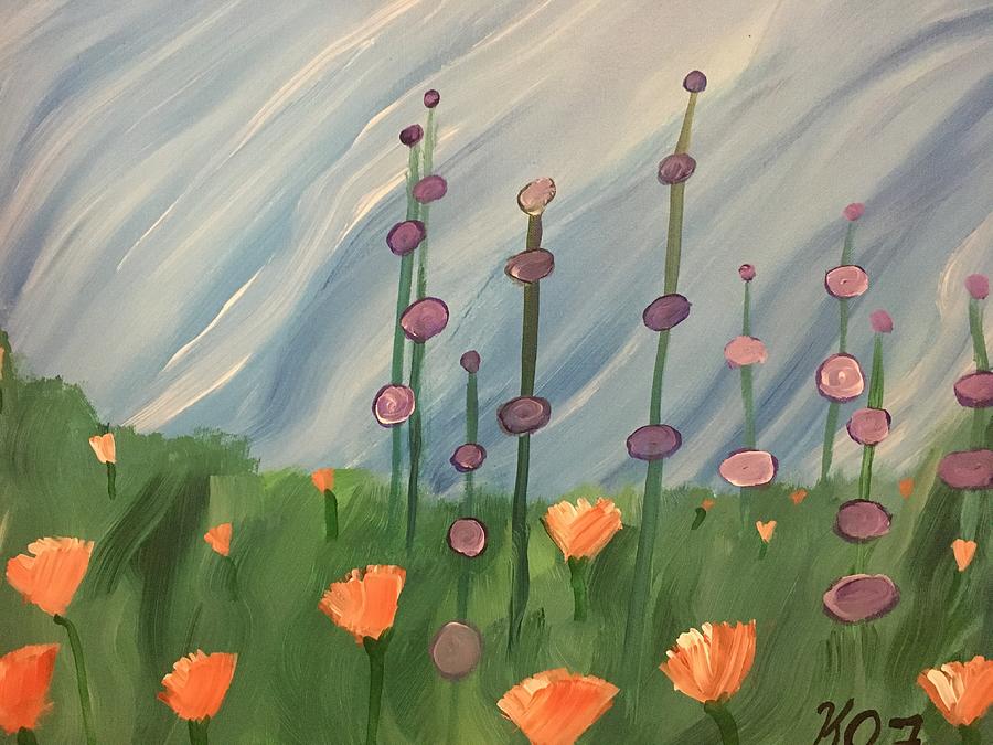 Field of Flowers Painting by Katrina Felder - Fine Art America
