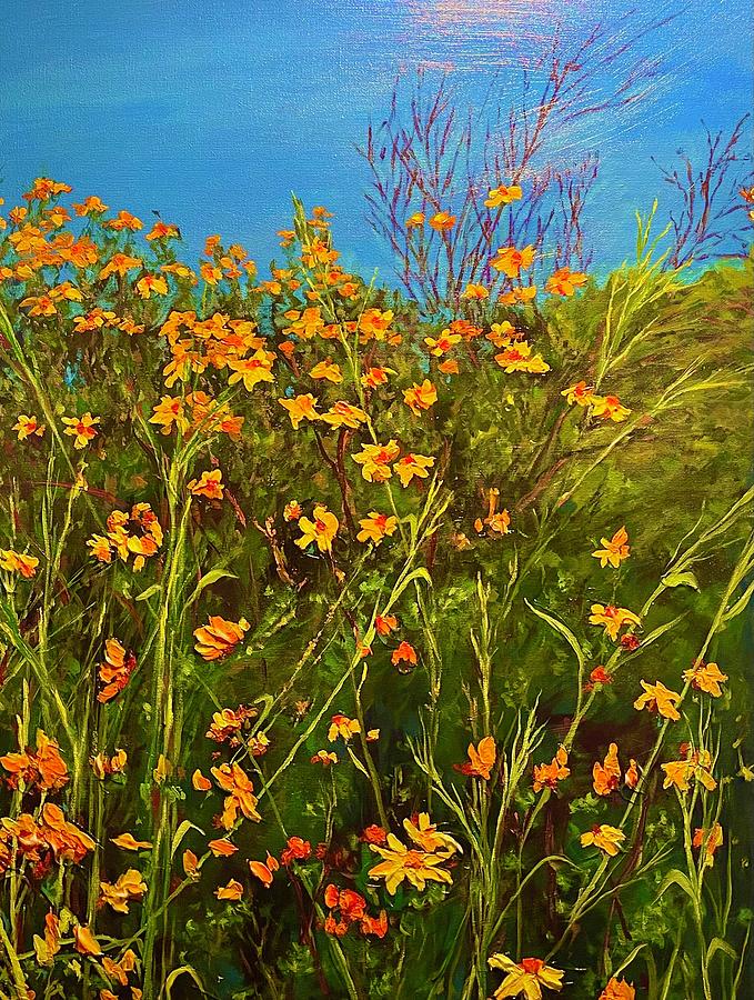 Field of flowers Painting by Ray Khalife