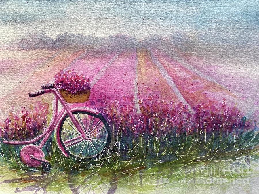 Field of pink Painting by Sharron Knight