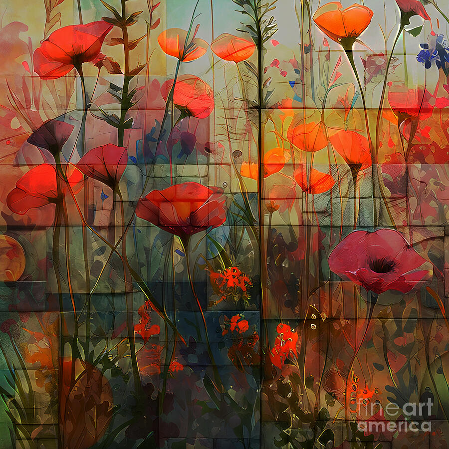 Flower Mixed Media - Field of Poppies by Beverly Guilliams