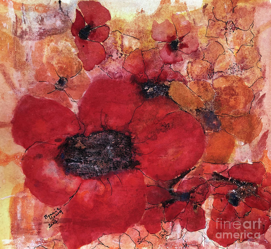 Field of Poppies Painting by Bonnie Young