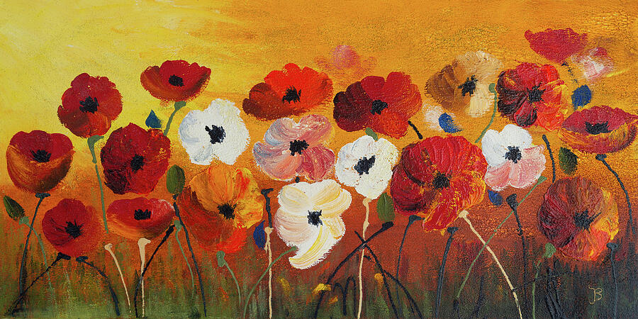 Field of Poppies Painting by Brenda Jacobson - Fine Art America