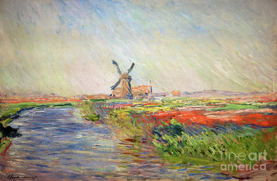 Field Of Tulips In Holland Monet Painting By Claude Monet Fine Art America