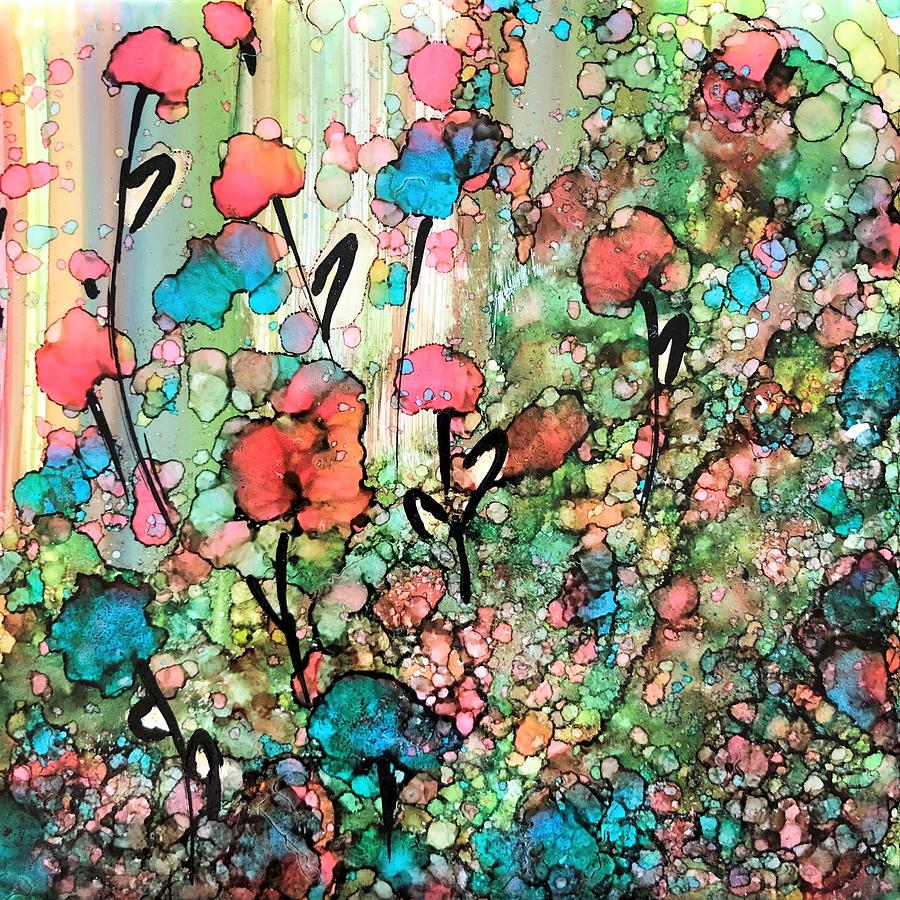 Field of Wildflowers Painting by Rachelle Stracke