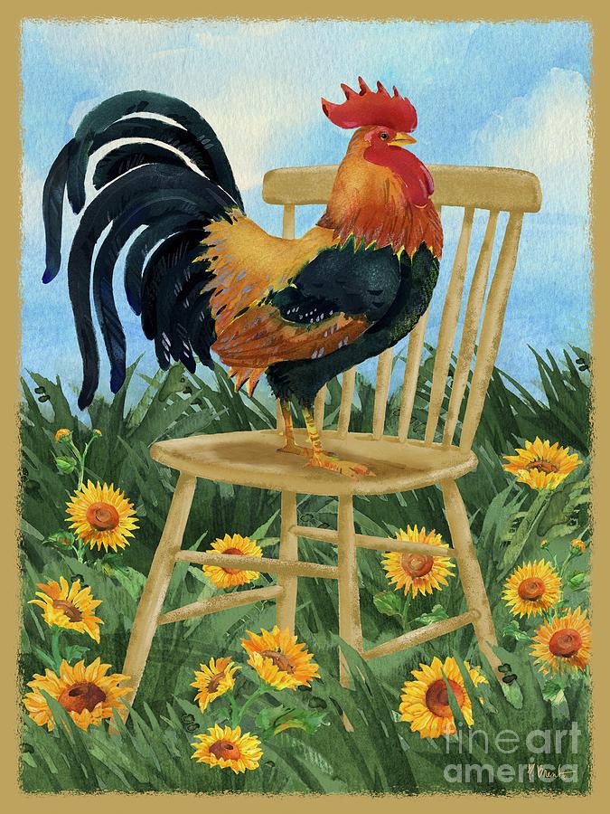 Rooster Painting - Field Rooster by Paul Brent
