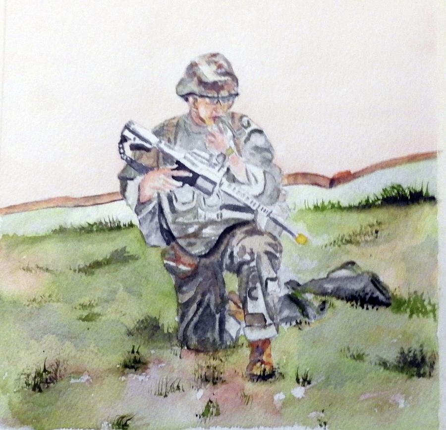 Field Training Painting by Barbara F Johnson