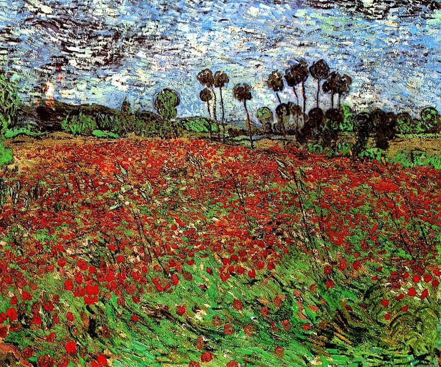 Field with Poppies By Vincent van Gogh Painting by Ed Canvas print ...