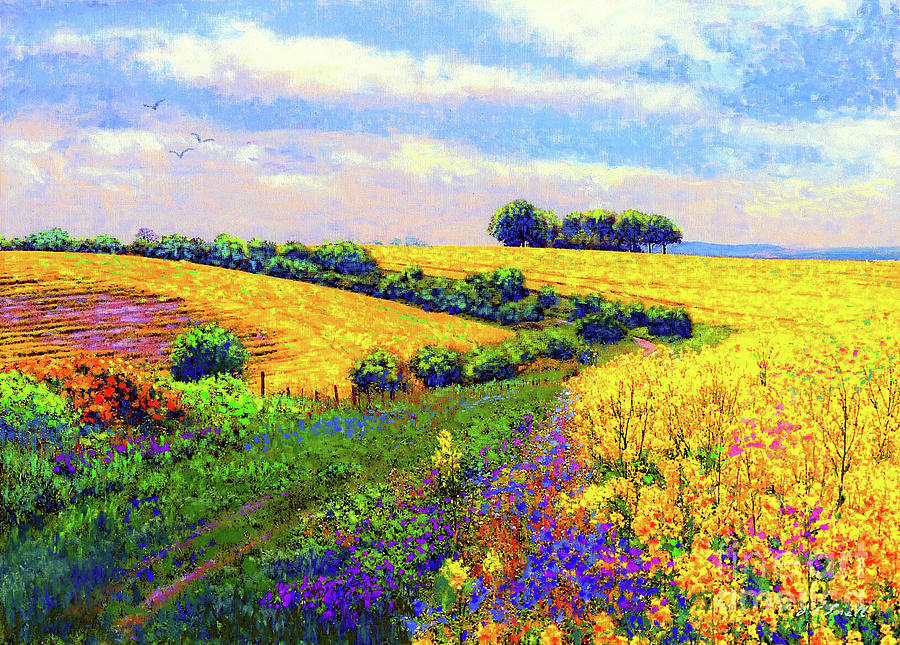 Spring Painting - Fields of Gold by Jane Small