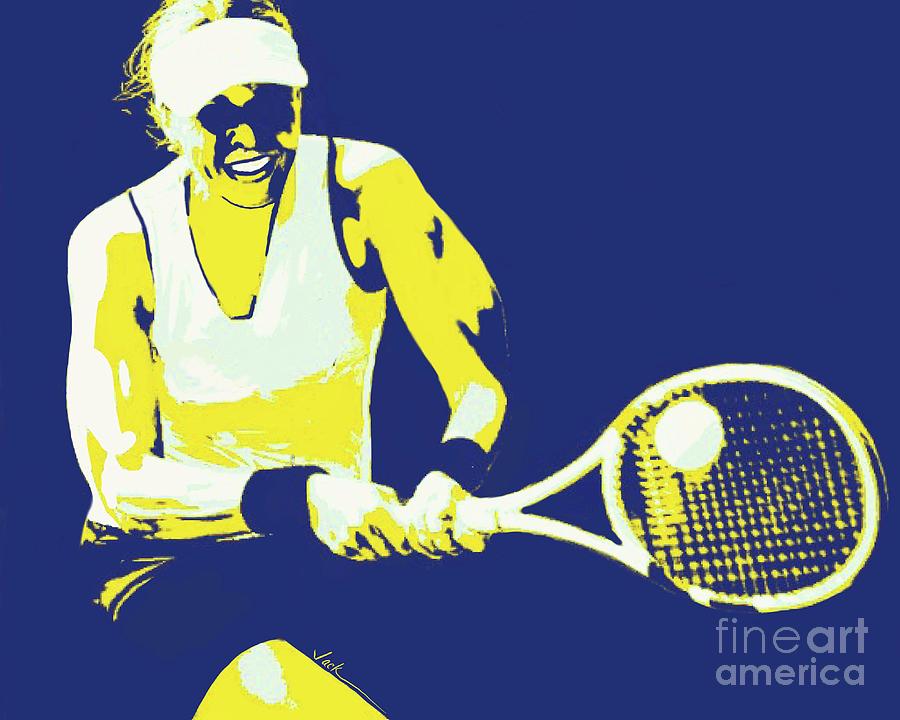Tennis Painting - Fierce Backhand by Jack Bunds Tennis Painting - Fierce Backhand by Jack Bunds