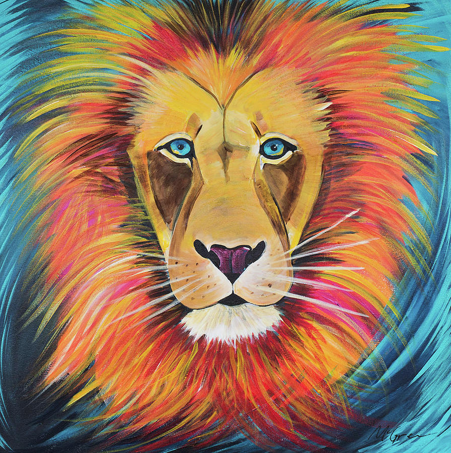 Fierce Lion Painting by Allison McGree - Fine Art America