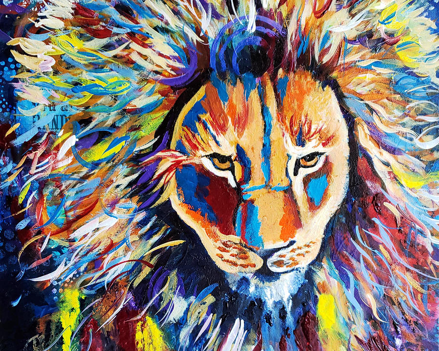 Lion Painting - Fierce Lion by Goddess Rockstar Lion Painting - Fierce Lion by Goddess Rockstar