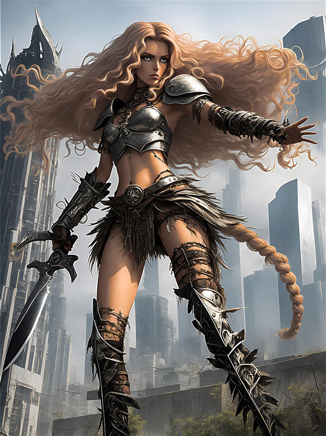 Fierce Post Apocalyptic Warrior Woman Digital Art By Jim Brey Fine