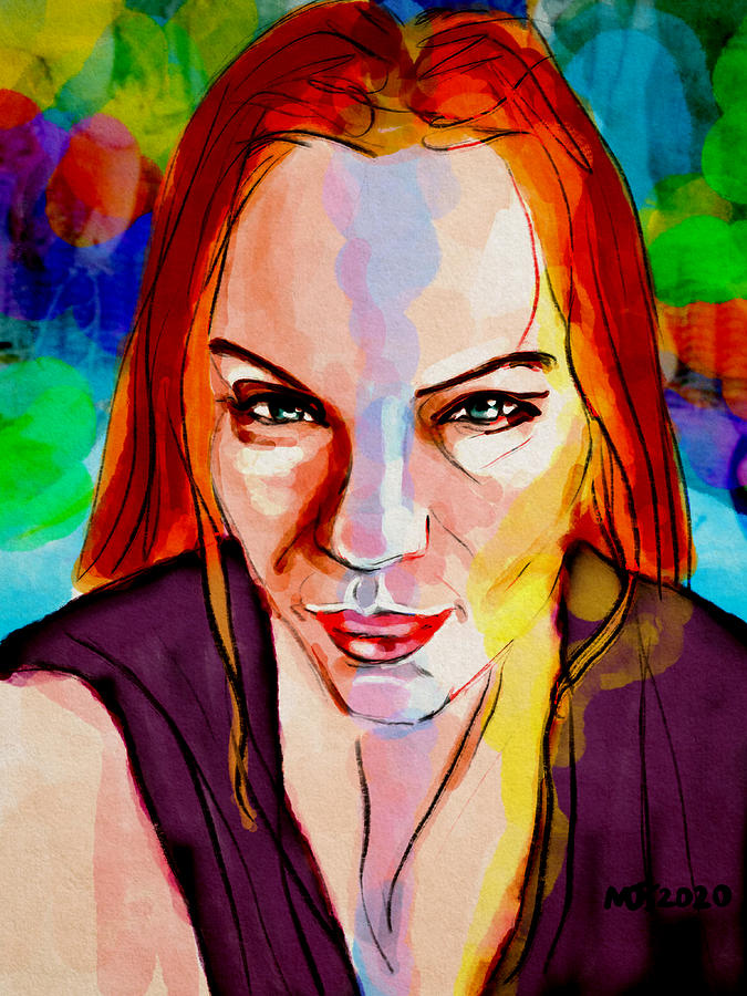Fierce Redhead Digital Art by Michael Kallstrom
