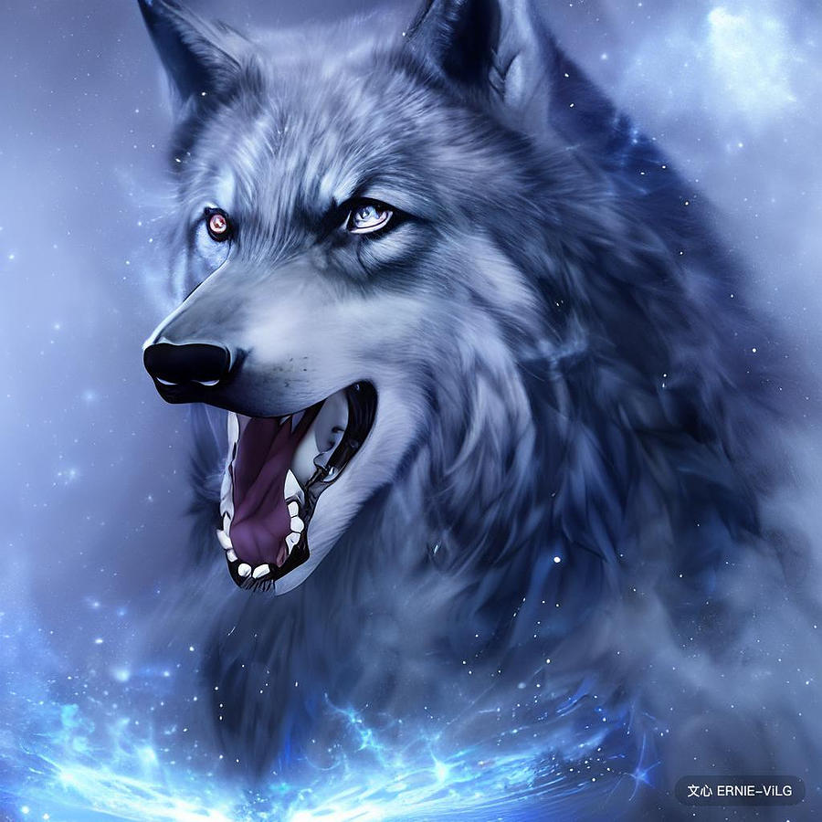 fierce Wolf Digital Art by David Star - Pixels