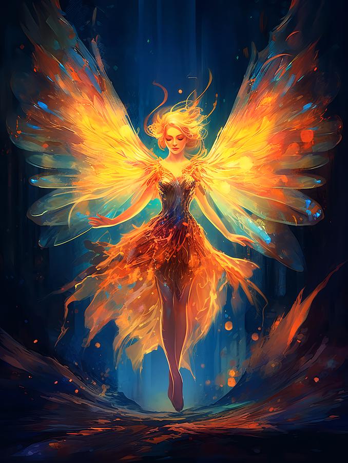 Fiery Fairy 7 Painting By Lilia D - Fine Art America