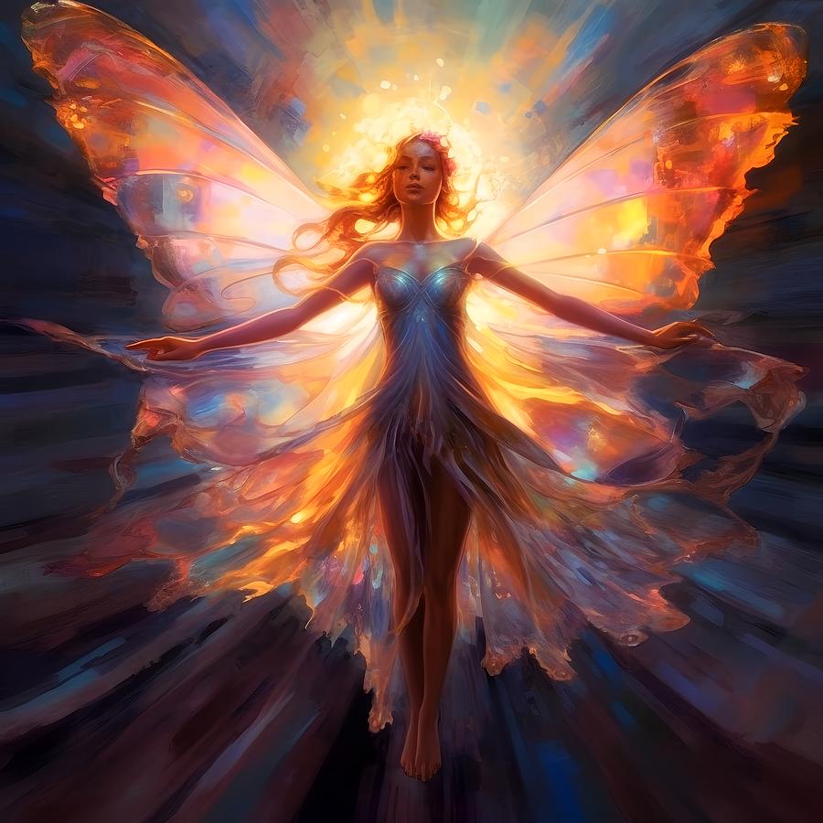 Fiery Fairy 8 Painting by Lilia D - Fine Art America