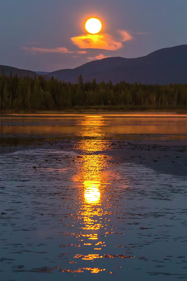Fiery Moon Reflections Photograph by White Mountain Images