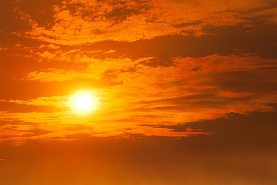 Fiery orange sunset Photograph by Slovegrove