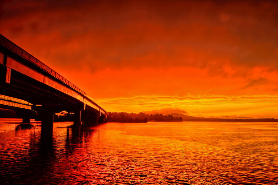 Fiery Overpass Sunset Photograph by Dale Kauzlaric