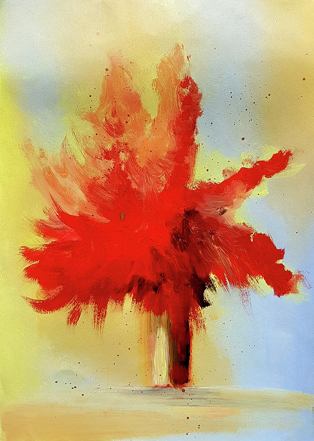 Fiery Red 1 Painting by Nicole Tang