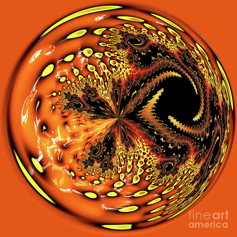 Fiery Reptile Skin Orb Digital Art by Elisabeth Lucas - Fine Art America