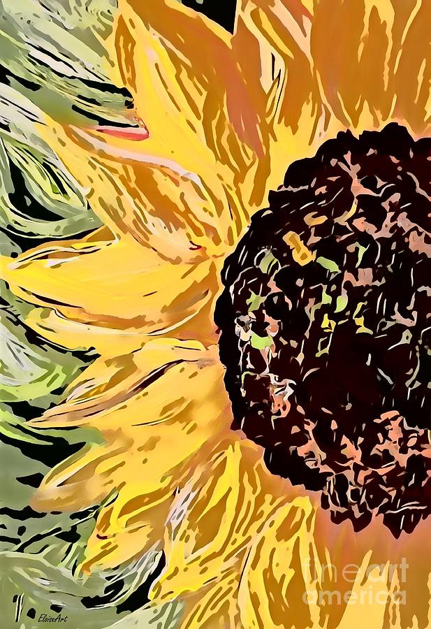 Fiery Sunflower Painting