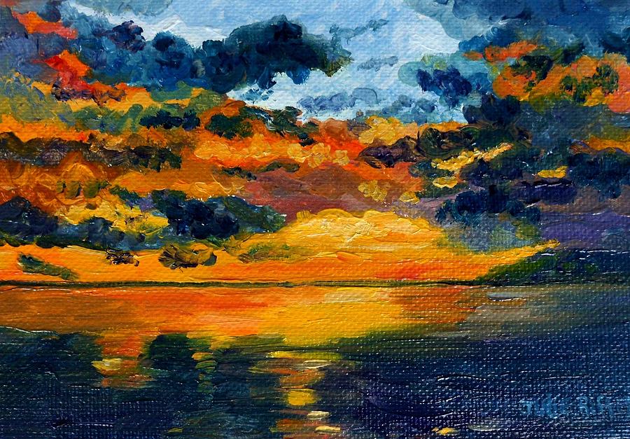 Fiery Sunset II Painting by Julie Brugh Riffey