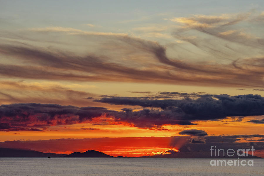 Fiery Sunset in Galapagos Islands Photograph by Nancy Gleason