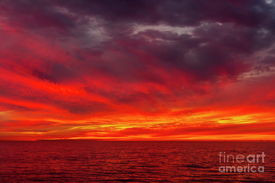 Fiery Sunset in Oceanside - January 10, 2022 Photograph by Rich Cruse