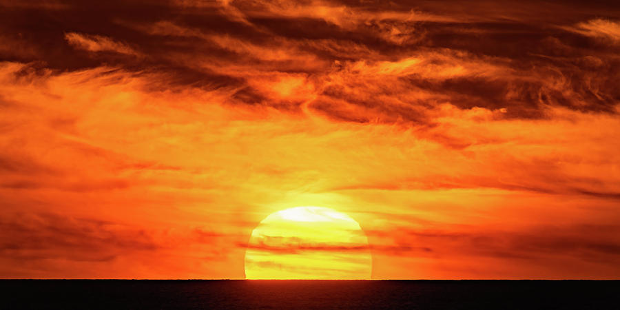 Sunset Photograph - Fiery Sunset Mazatlan Mexico by Tommy Farnsworth