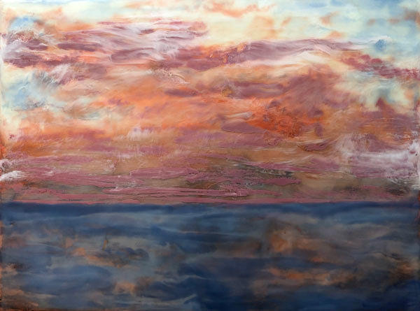 Fiery Sunset Painting by Nancy Goldman