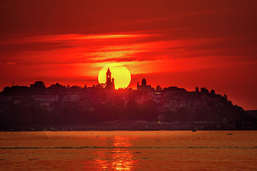 Gardos Photograph - Fiery sunset over the Millennium Tower in Zemun by Dejan Kostic Gardos Photograph - Fiery sunset over the Millennium Tower in Zemun by Dejan Kostic