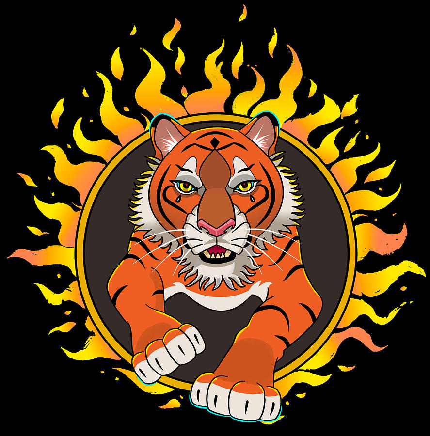 Fiery Tiger Mixed Media by J L Meadows