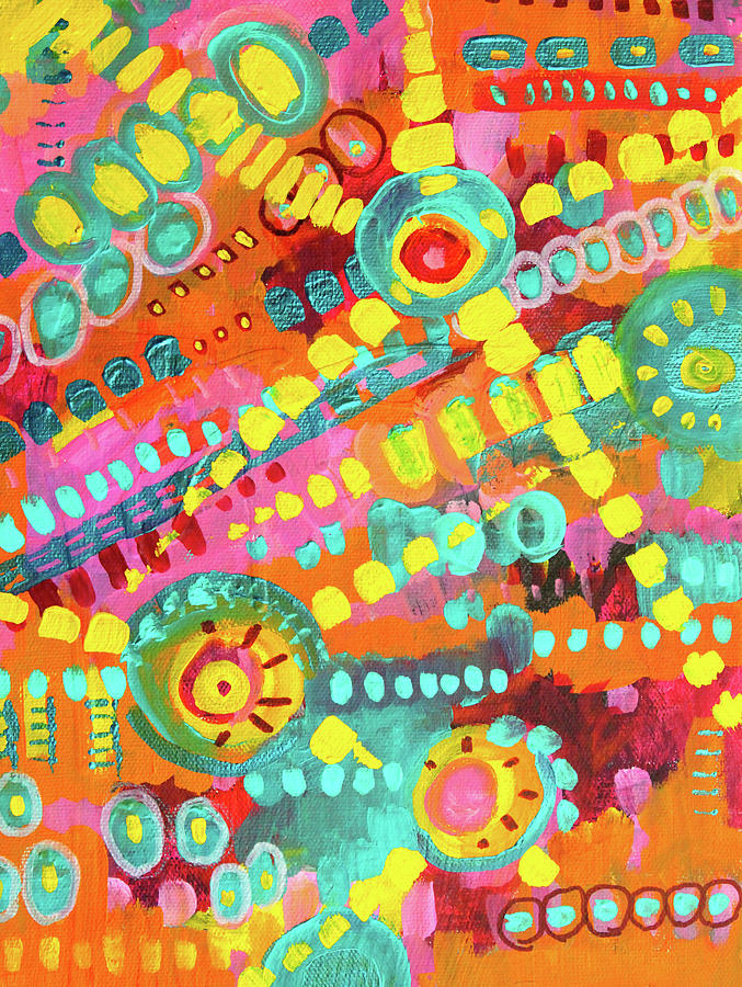 Fiesta Pinata Abstract  Painting by Nancy Merkle