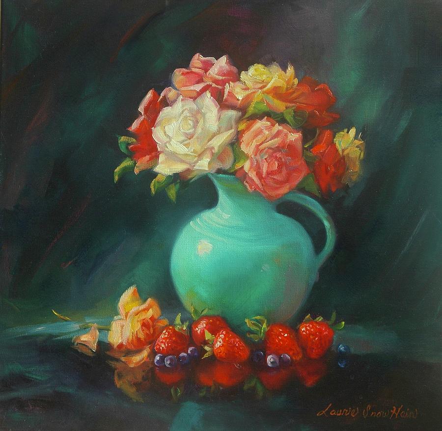 Rose Painting - Fiestaware Floral by Laurie Snow Hein