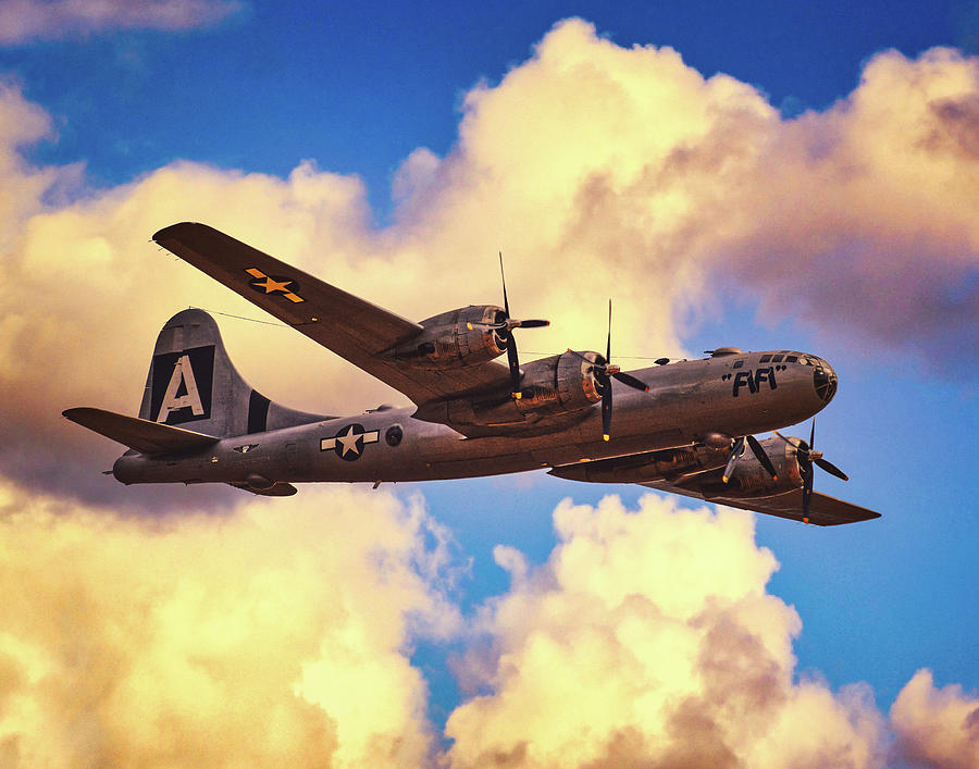 Morning strike, FiFi Boeing B-29 Bomber Flying Superfortress in-flight ...