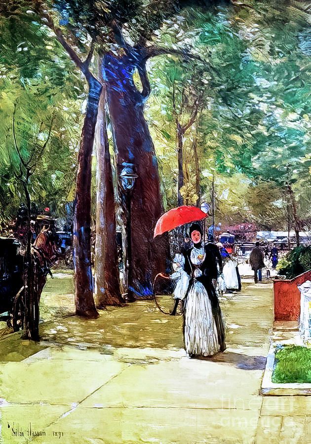 Fifth Avenue at Washington Square by Childe Hassam 1891 Painting by Childe Hassam