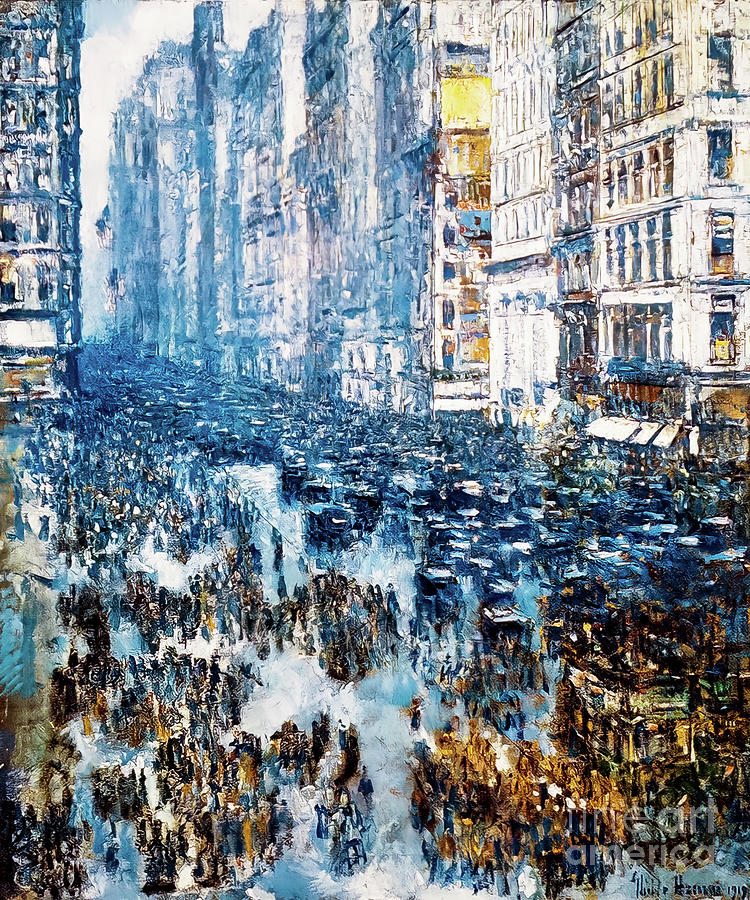 Fifth Avenue by Childe Hassam 1919 Painting by Childe Hassam
