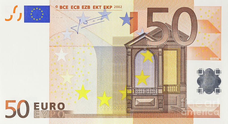 Eur Photograph - Fifty Euro banknote by Roberto Morgenthaler