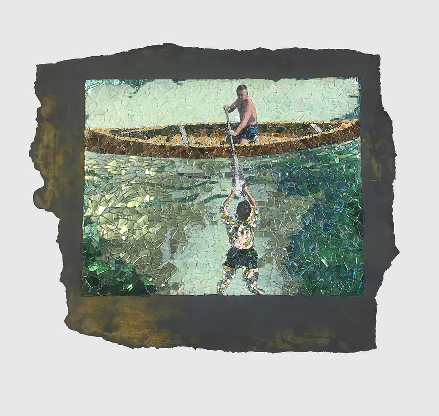 Fig. 131. Extending paddle to actively drowning victim. Mixed Media by Matthew Lazure