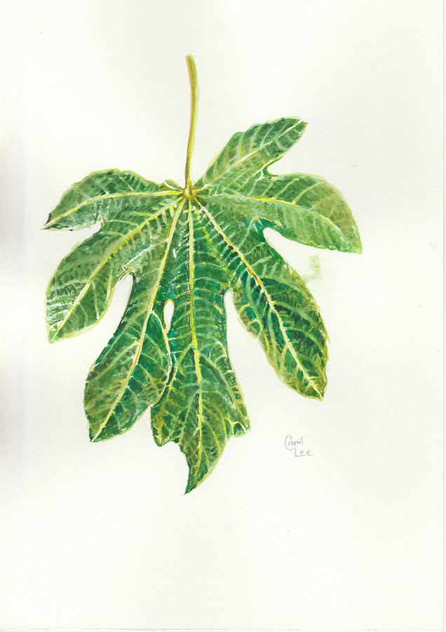 Fig Leaf Painting by Cami Lee