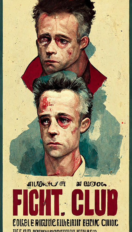 fight  club  movie  poster  in  the  style  of  Norman  Rockwell  e2b4767d  76d5  4e71  48ff  668e61 Painting