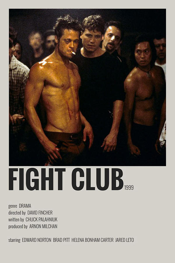 Fight Club Poster David Fincher, Minimalist Movie Poster Digital Art by ...