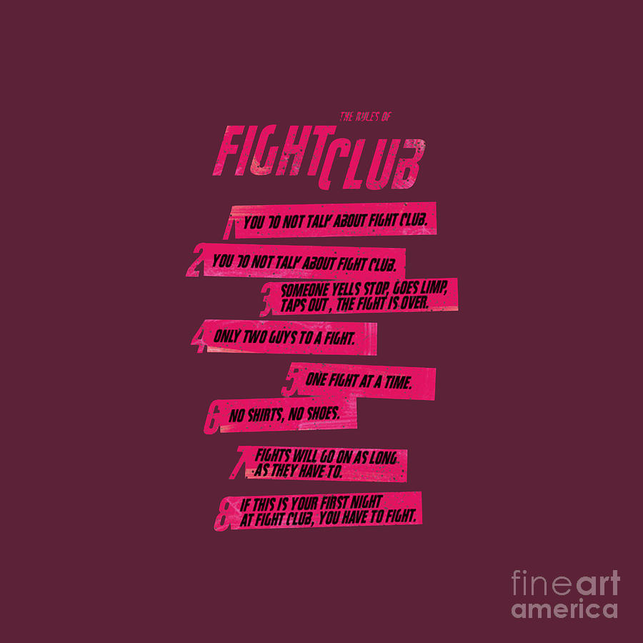 Fight Club Rules Drawing by Carla Lailasari - Pixels