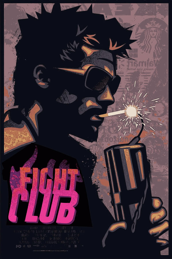 Fight Club Tyler Durden Smoking a Dynamite Print Painting by Morris Beth