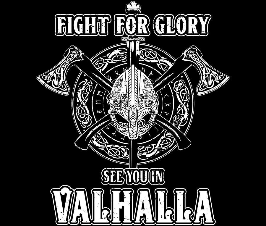 Fight For Glory See You In Valhalla Viking girl Painting by Stevens ...