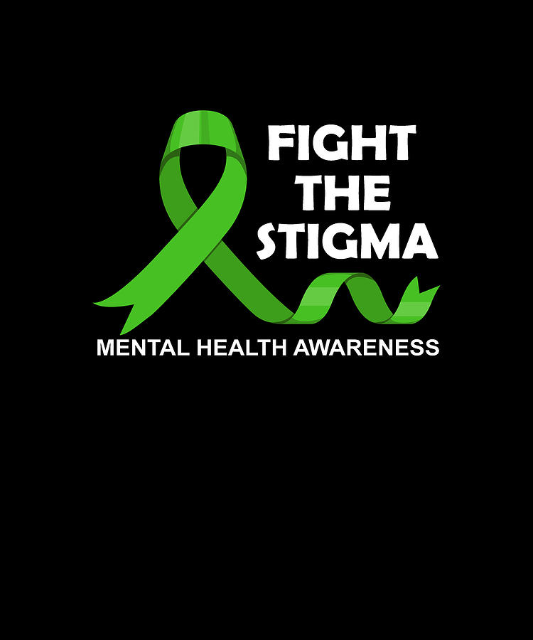 Fight The Stigma Green Ribbon Mental Health Digital Art by Eboni Dabila ...